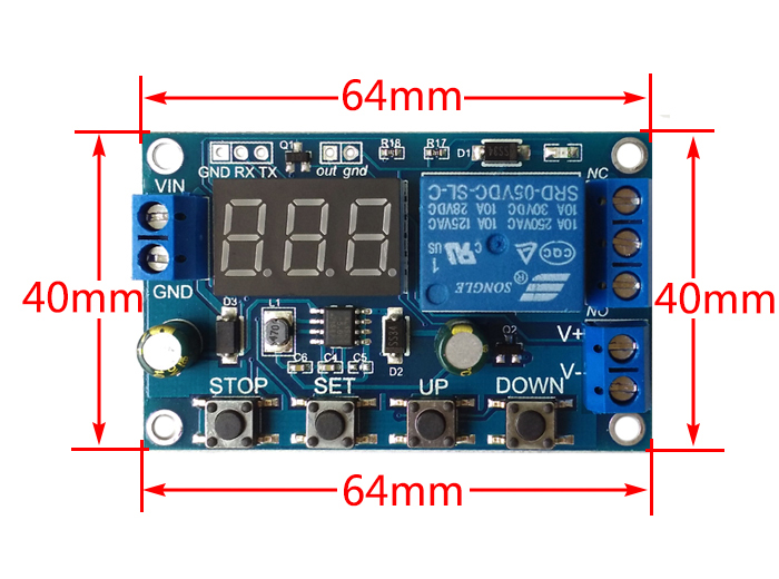 电瓶锂电池蓄电池充放电保护器模块12V48V 欠压过压保护开关定时